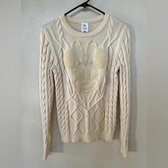 Disney Minnie Mouse Cream Cable Knit Sweater - Picture 1 of 6